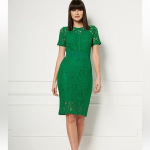 Eva Mendes Irenka Lace Sheath Green Dress Size 6 NWOT